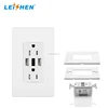 2019 hot sell USA outlet wall socket with 2 usb ports 5V 2.1A 3.6A fully UL listed approval usb wall socket