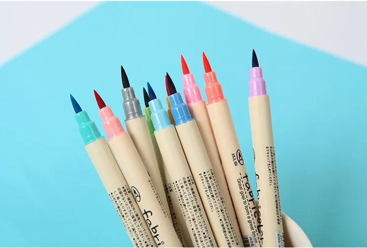 10 Colors Brush Pen Set Fabricolor Marker Pen Soft Tip Colour