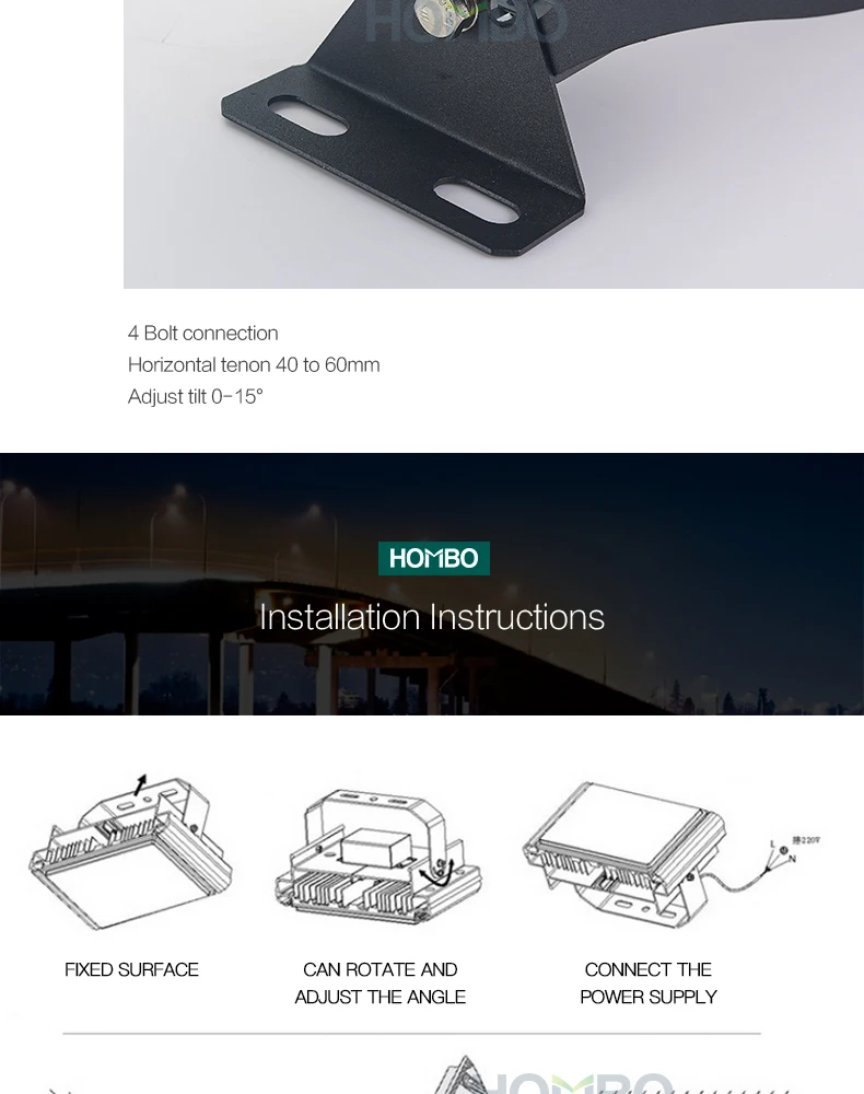 HOMBO best selling products etl waterproof ip66 outdoor flood led tunnel light - ANKUX.COM