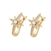 93490 Latest fashion rural style women ear hoops wholesale zircon copper jewelry