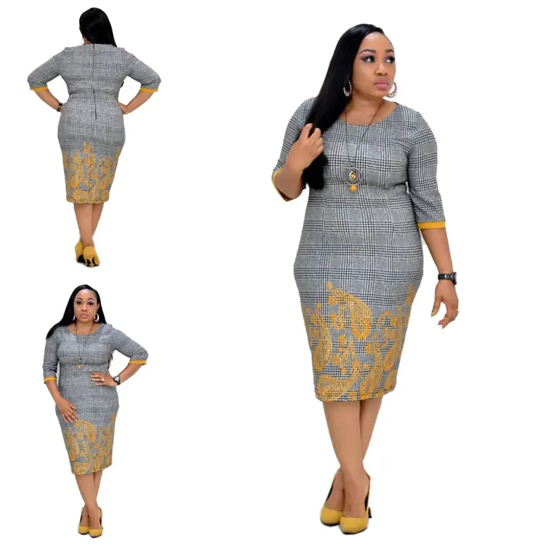 

90428-MX55 fashion urban clothing 4xl plus size women dresses