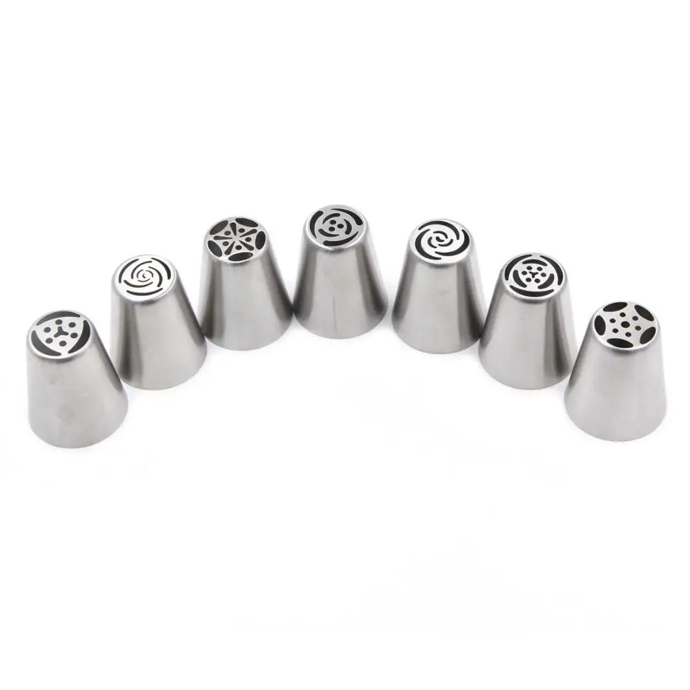 

Cake Cupcake Decorating Supplies Kit Icing Frosting Nozzles 7 pcs russian cake decorating icing piping nozzles set