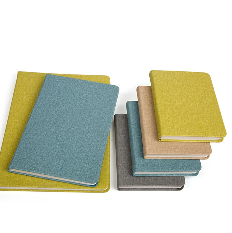 A5 Case Bound Round Corners Fabric Hard Cover Notebook With Thick Paper