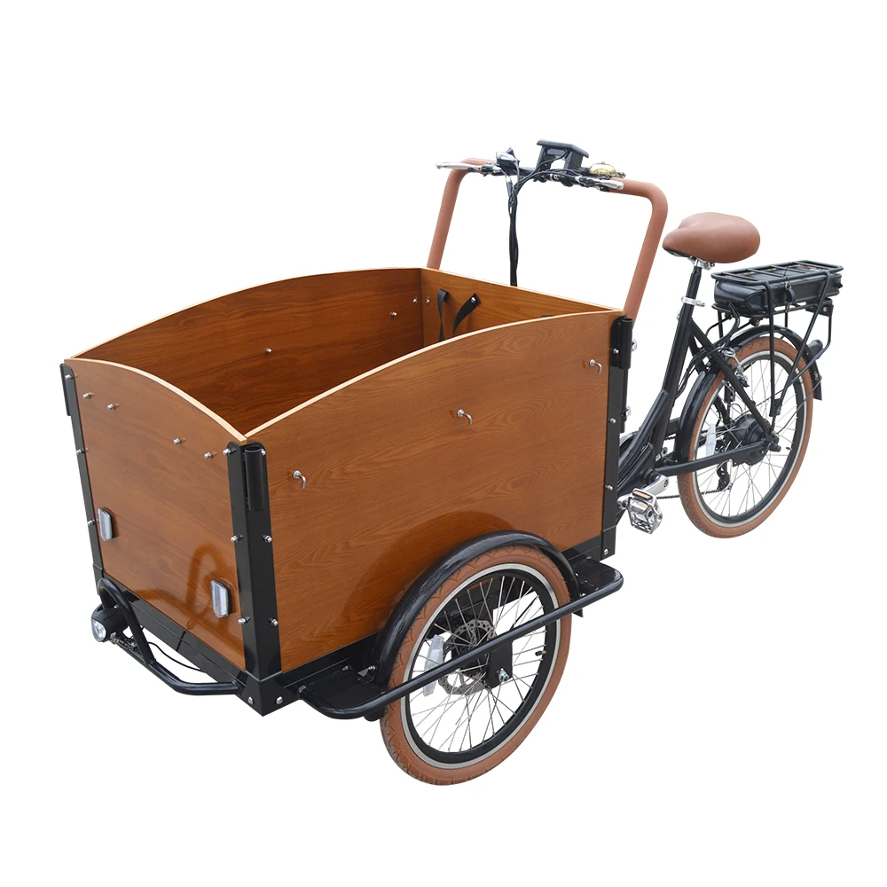 

EU Standard Children Front Loading Electric Cargo Bike 6 Gears Pedal 150 kgs Freight Bicycle, Customized