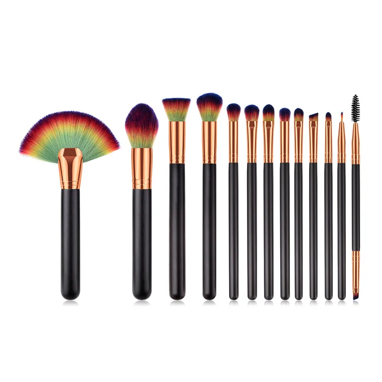 

13PCS Cosmetics Make Up Brushes Rainbow Hair Makeup Brush set, 7 colors available