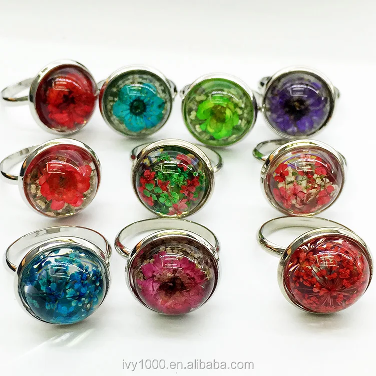 

Creative Resin Finger Ring With Dry Flower ring Jewelry Accessories Rings Wholesale