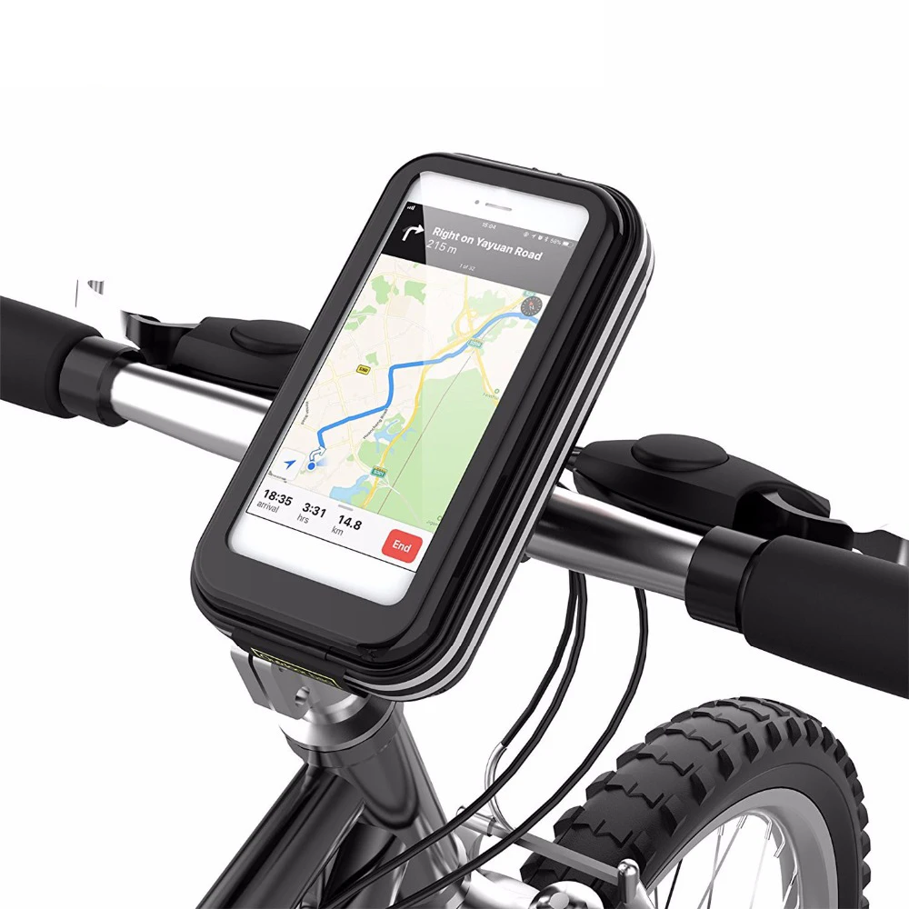 

Originator Product 360 Degrees Rotatable Waterproof Touch Screen Bicycle Bike Handlebar Mount Holder Phone Bag for smartphone, Black