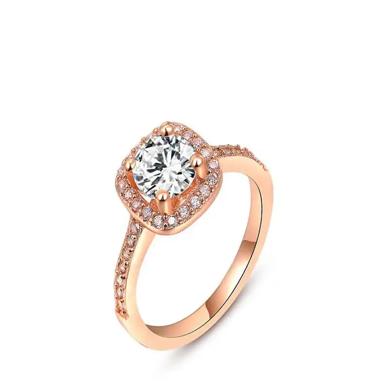 

18k rose Gold Plated 1.5ct Heart Arrows Cut Cubic Zirconia Solitaire Wedding Engagement Rings