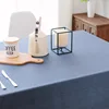 Solid Linen Rectangle and Oblong Tablecloth Waterproof Table Cover For Kitchen Dinning Table