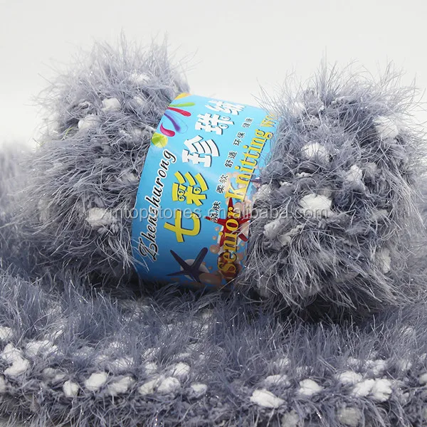 Renkli inci kadife el örgü yünleri fantezi iplik bebek