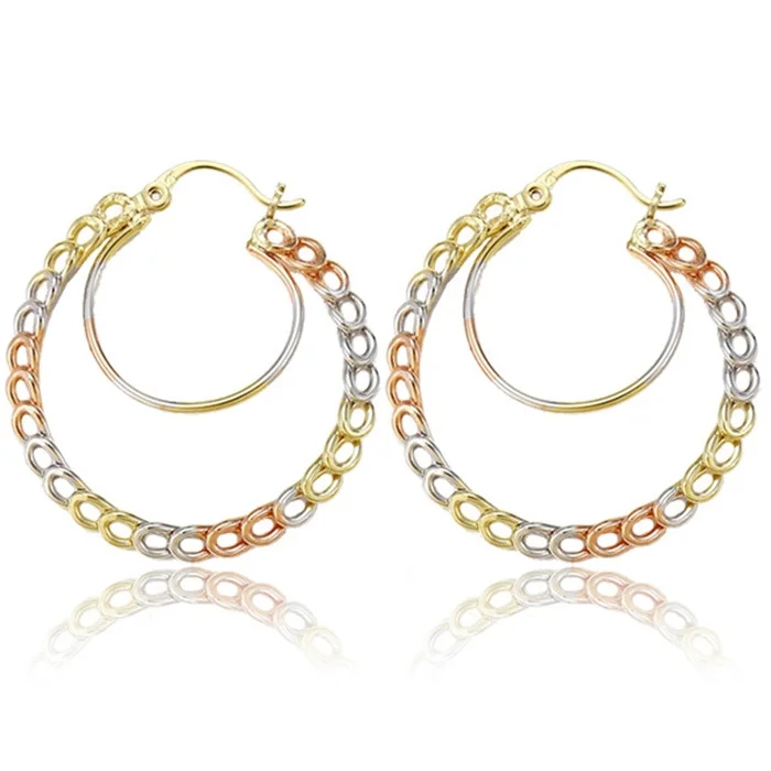 

28296 New arrival hot sale multicolor double hoop earrings