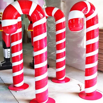 Christmas Colorful Fiberglass Candy Cane Outdoor Fiberglass