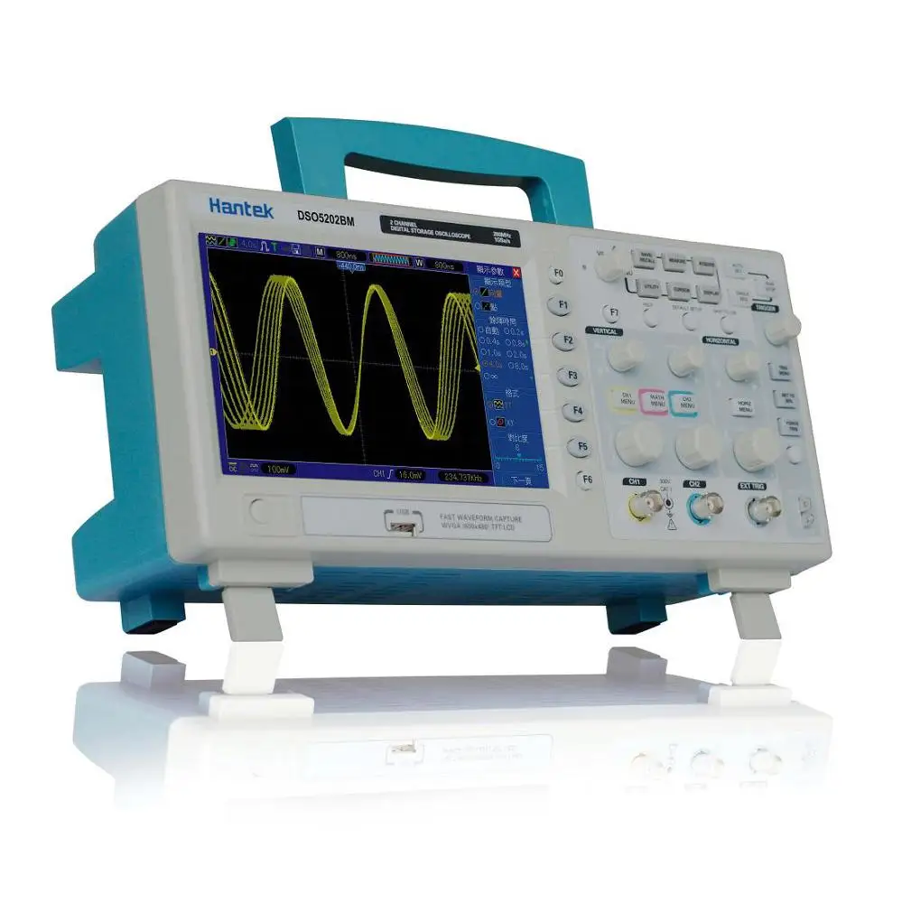 

Hantek DSO5202BM Digital Automotive Oscilloscope USB Lcd Display Benchtop Osciloscopio 200MHz 2 Channels 1GSa/s Logic Analyzer