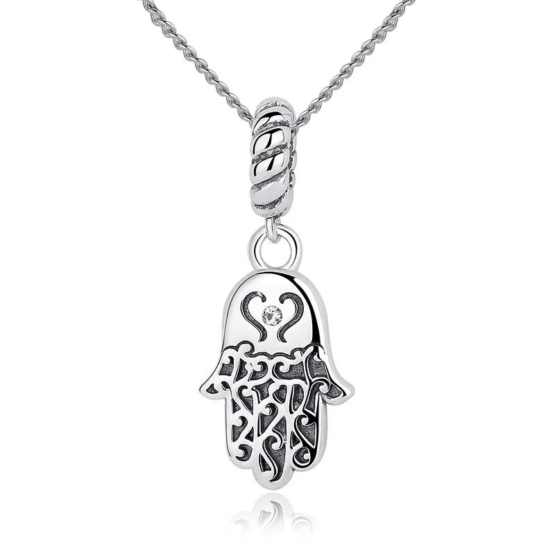 

costume jewelry charm pure 925 silver hamsa necklace pendant