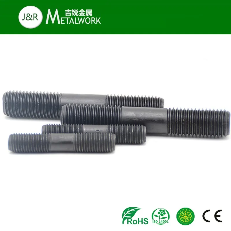 M10 M12 M14 Grade 10.9 Black Zinc Plated Double End Thread Stud Bolt