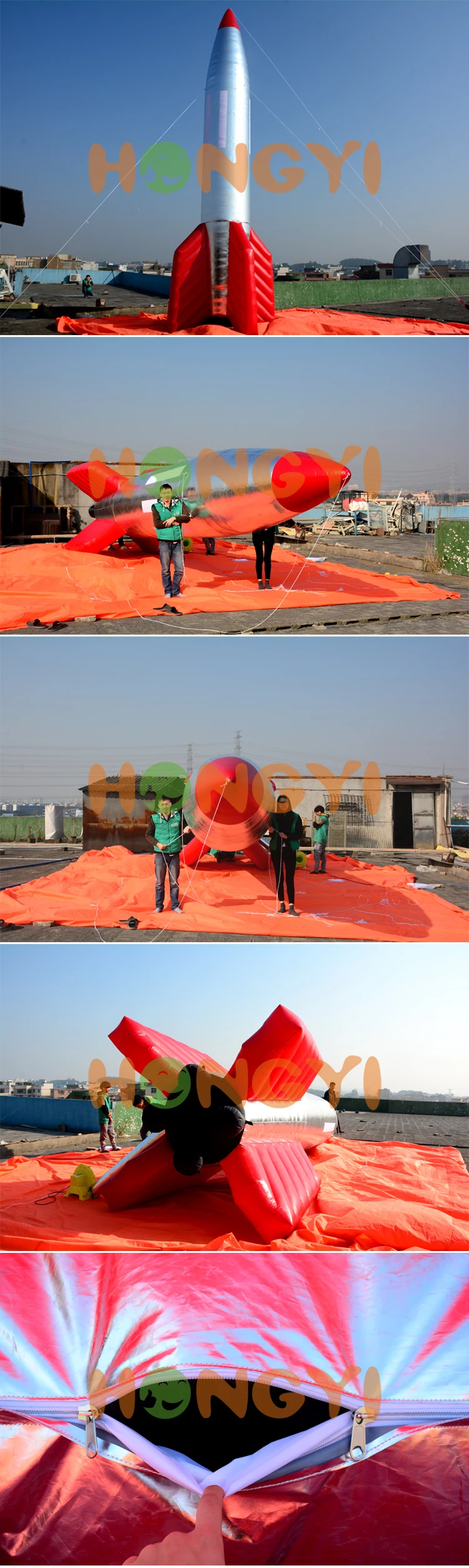 Custom Giant Inflatable Rocket Advertising Plastic Inflatable Missile ...