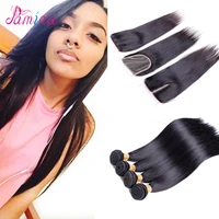 

Free Sample 10a Virgin Unprocessed Human Hair Straight Hair With Closure Virgin Brazilian Hair Weave Bundles With Lace Closure