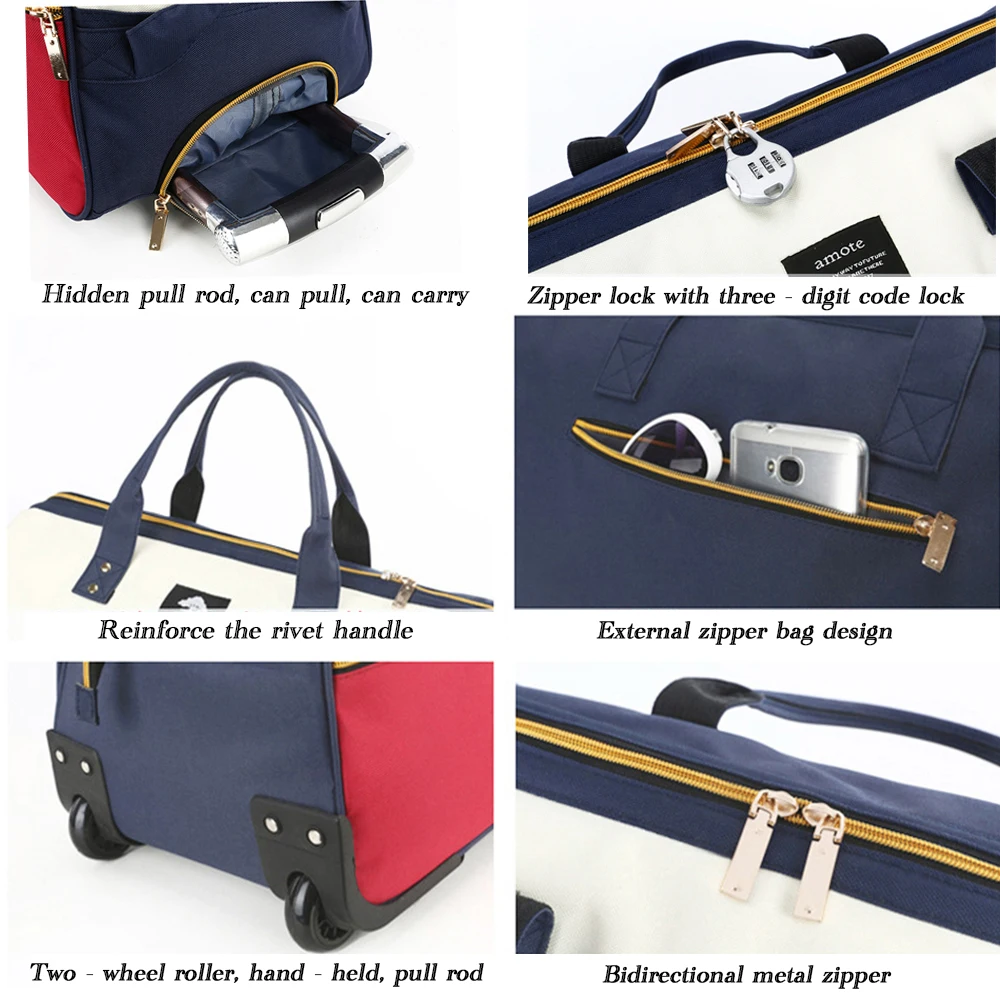 Business Rolling Duffel Travel Trolley Bag With 4 Wheels Buy Travel