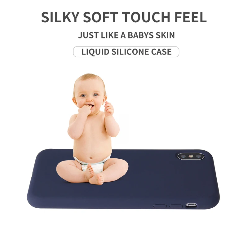 Black Phone Case For iPhone X Case Genuine Liquid Silicone Back Cover Phone Shell For iPhone 6/7/8/Xs Max Rubber Case.jpg