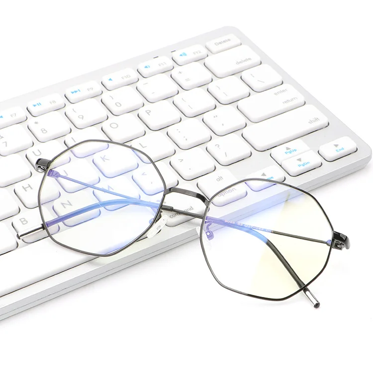 

Computer Anti-radiation Metal Polygon Glasses Gaming Blocking Electronic Equipment Blue Light Eyeglasses