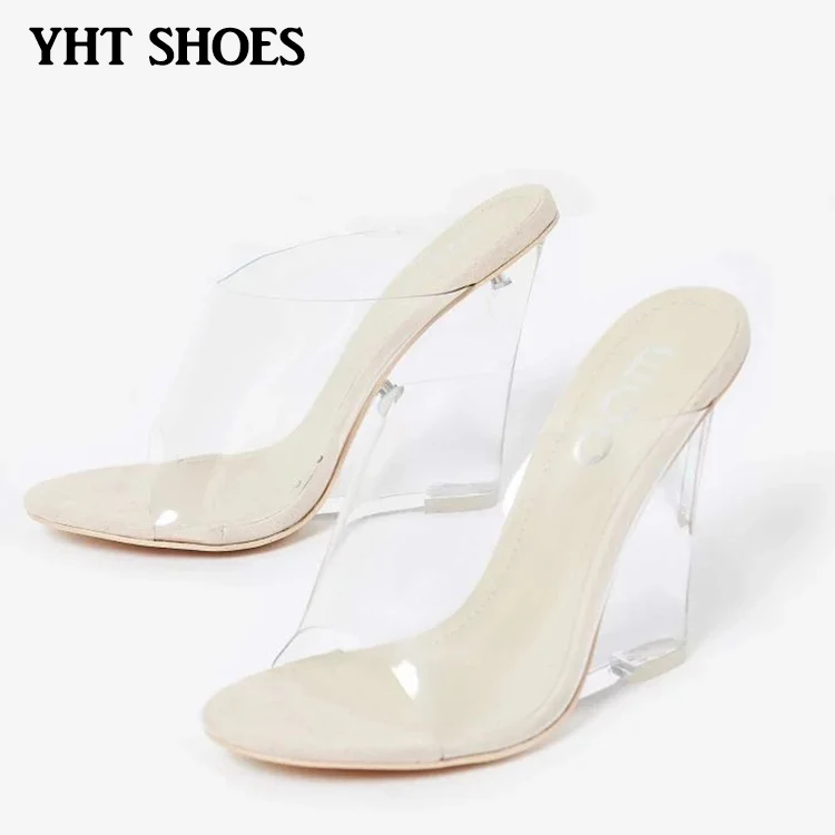 clear wedge shoes