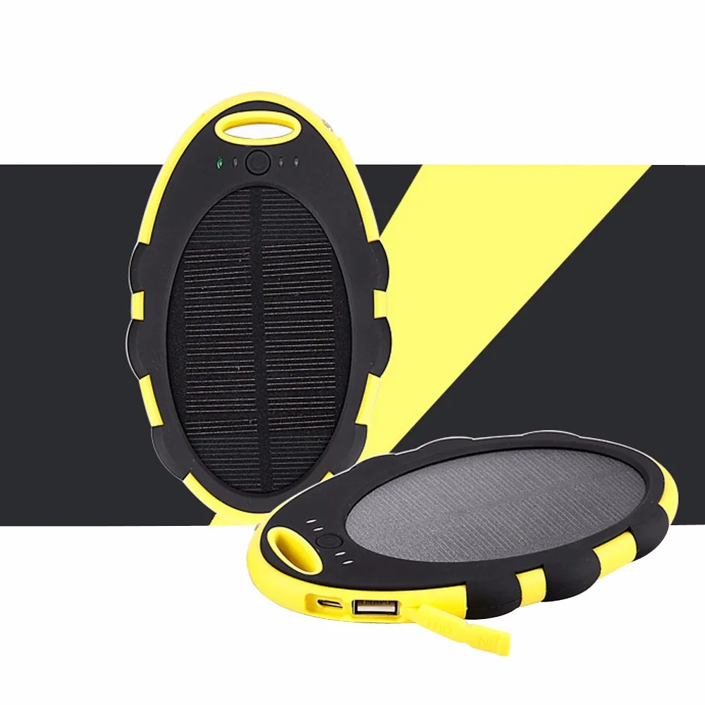 Ultra slim Waterproof Rohs Solar Cell Phone Charger Power Bank 5000mAh with LED Torch light - ANKUX.COM