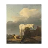 Adriaen Van De Velde Giclee Canvas Print Paintings Poster Reproduction Fine Art Wall Decor(A grey horse at a gate with sheep)