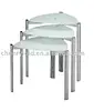 3-piece Shield-shape Nesting Coffee Table Set