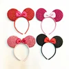Christmas Holiday Glitter Mickey/Minnie Ears Bow Headband