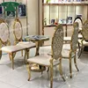 Banquet hall used golden frame stainless steel throne dining chair