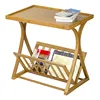 Modern bamboo sofa couch side coffee snack serving tv tray table for living room