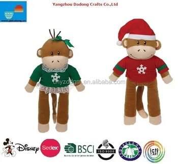 christmas monkey stuffed animal