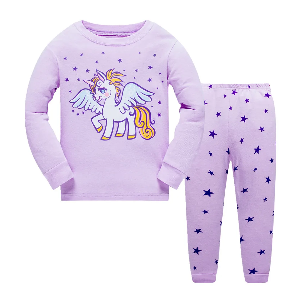 

2018 kids girls pajamas new arrival top selling 100% children sleepwear autumn designs, As picture