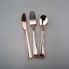 Disposable Plastic Rose Gold Forks Silverware, Fancy Plastic Cutlery, Heavy Duty Quality Utensils for Catering Formal Events,