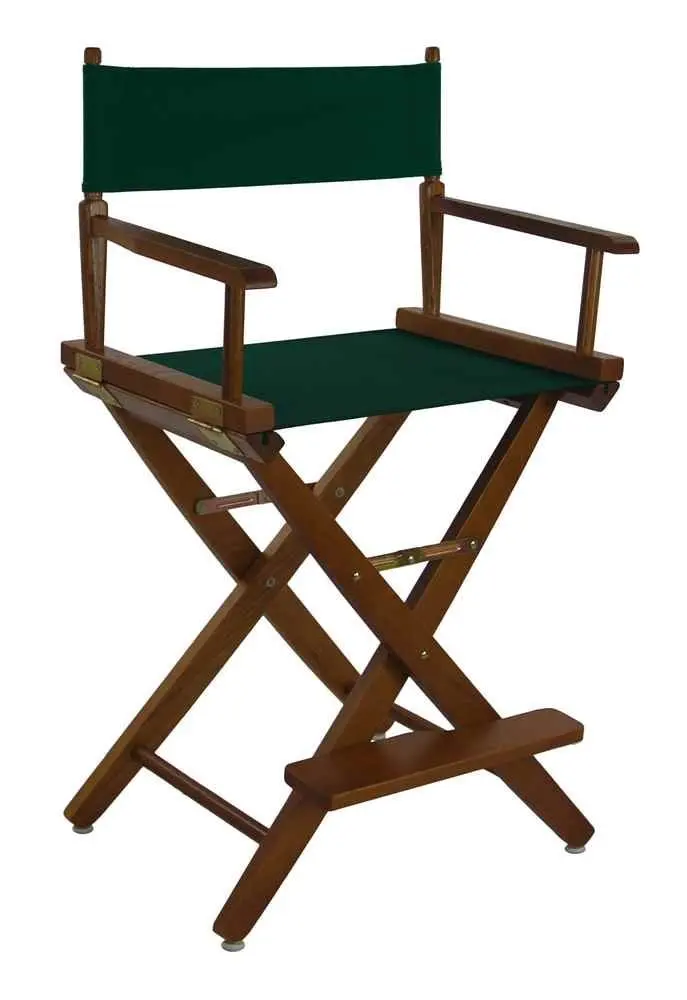 Outdoor Tall Folding Director Chair Bar Height Office Chair With Green