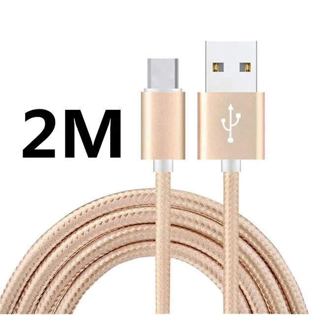 

best Fast charge 2m mobile phone charging braided micro usb type c Data Nylon android charger Cable for apple for samsung, Black ,silver ,red,blue,pink,gold