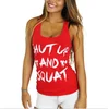 Summer loose fit custom color vintage screen printing red cotton womens tank tops Singlet