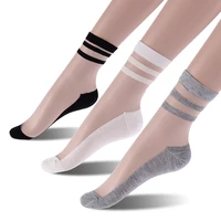 

Short Lace Socks Women 2016 New Colorful Ultrathin Crystal Elastic Ladies Socks Transparent Socks For Women