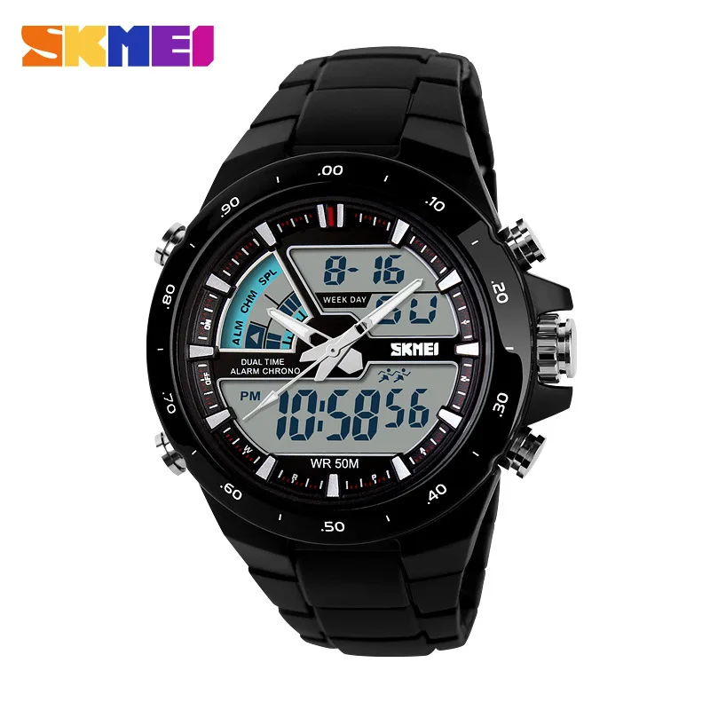 SKMEI 1016 Men LED Digital Quartz Wristwatch New Cheapest Silicone Fashion Waterproof Sport Watch Instructions