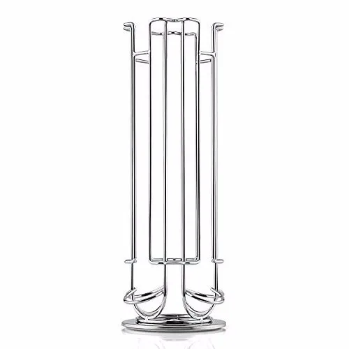 Wideny 360 Degree Rotating Chrome Metal Wire Capsules Storage Organizer