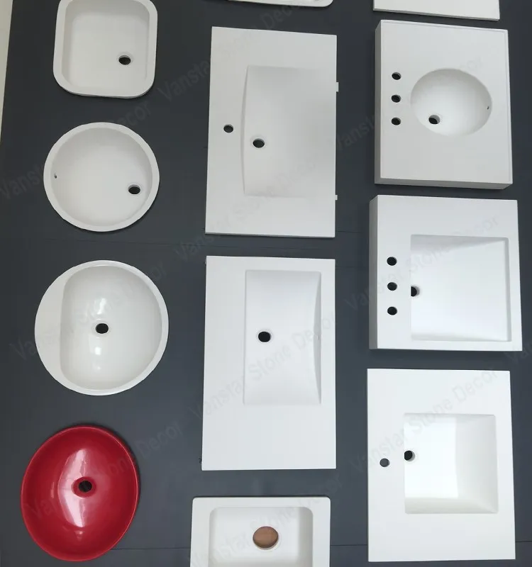 Modern Design Culture Marble Resin Sinks Artificial Stone Acrylic Solid Surface Kitchen Sinks