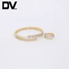 18k gold-plated three-ring pattern simple female bracelet & ring set