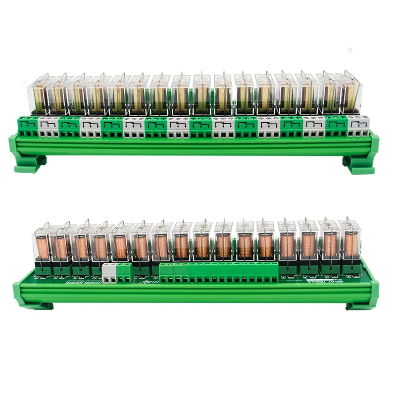 
16 Channel 1 SPDT DIN Rail Mount OMRON G2R 24V DC/AC Interface Relay Module 