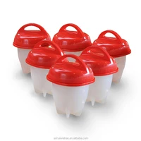 

Hard Boiled without the Shell Set of 6 Non-stick Silicone Egg Cups cookers