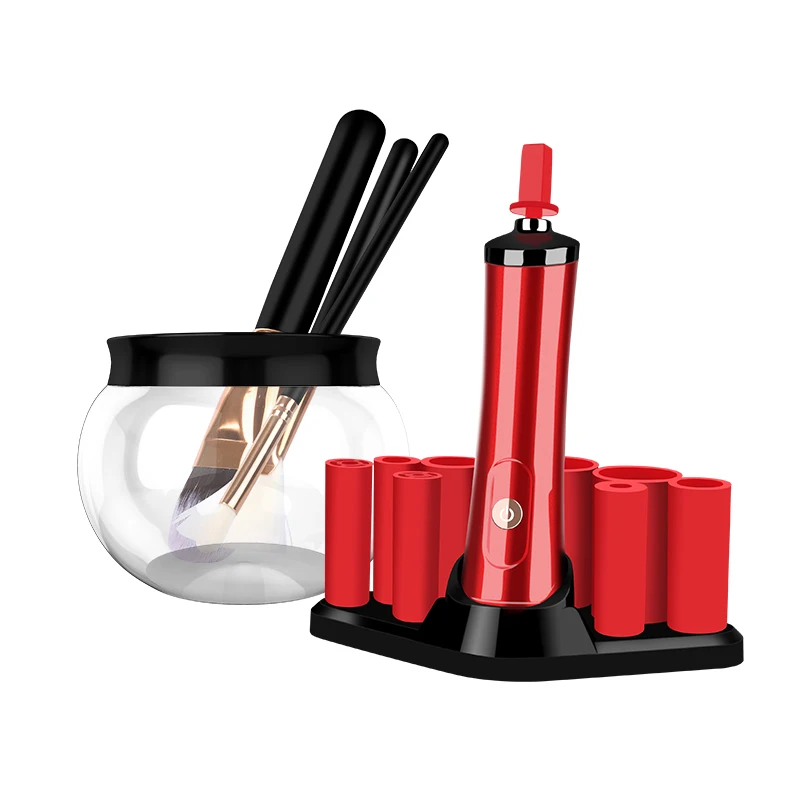 

makeup brush electric silicone cleaner dryer, Black;red;white