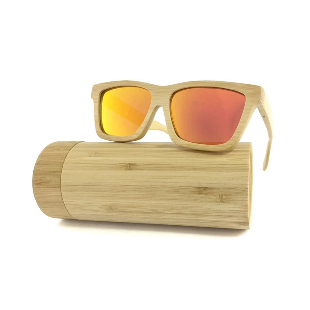

Orange Lens Bamboo Sunglasses 2019 Women and Men, Custom color
