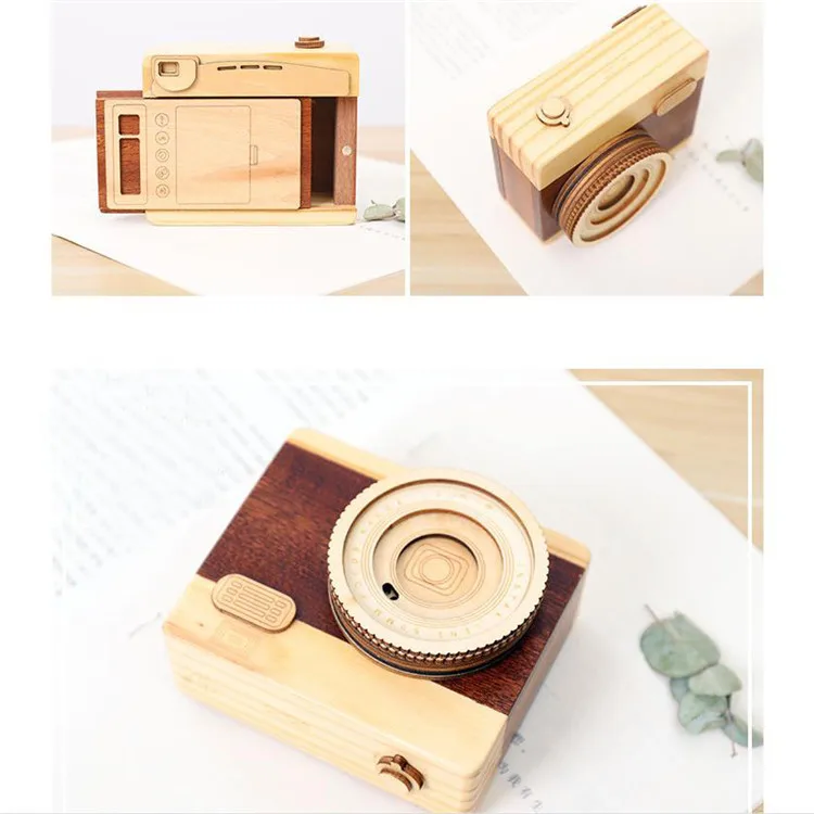 Wooden Camera Wooden Music Box Plain Wooden Music Box Wholesale Music