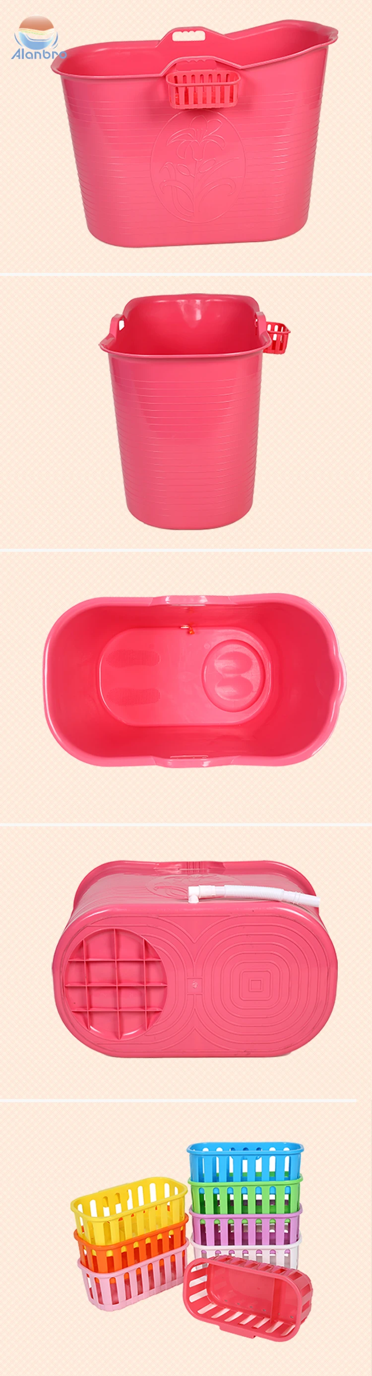 Bath Tube In Plastic PP5 REACH Test Passed Portable Freestanding Bathtub for Adults Indoor Spa Buthtub