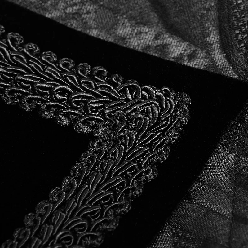 WY-944 Punk Pattern Long Vest  velveteen fabric Vests men