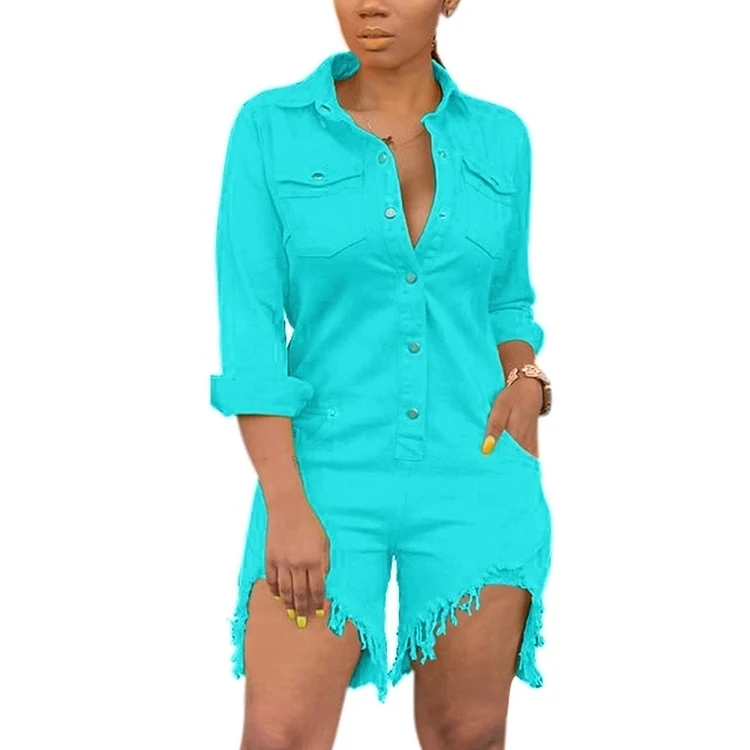

Latest Design Slim Solid One Piece Women'S Clothing Short Jumpsuit Women
